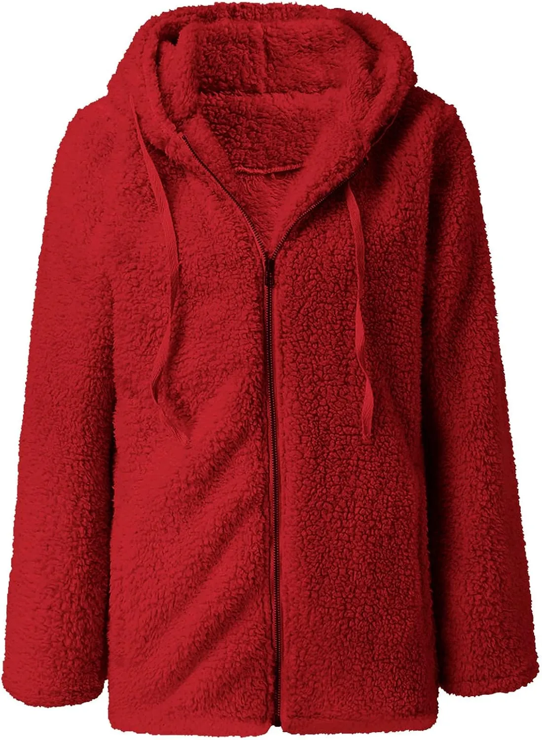 Womens Warm Coats 2025 Winter Fleece Teddy Sherpa Jacket Trendy Full Zip Up Hoodies with Pockets Soft Outerwear