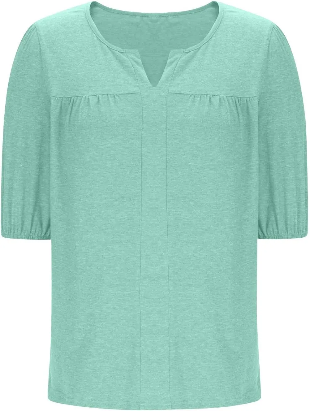 Xiaojmake Womens Summer Casual Tunic Tops Dressy 2025 Short Sleeve Pleated Trendy Shirts Casual Flowy Blouse for Leggings
