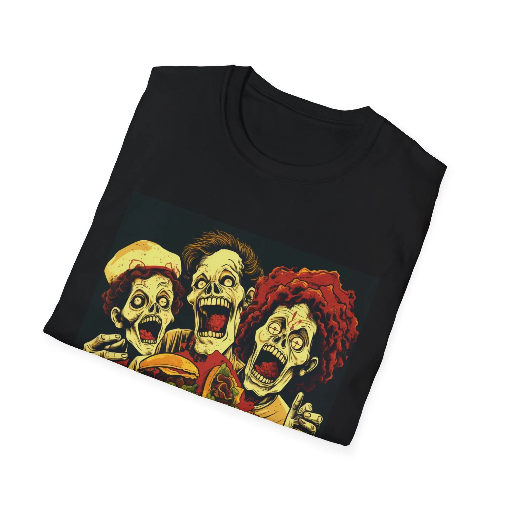 Zombie Eating, Halloween T-shirt, Fall t-shirt, Custom T-shirt, Gift for him, Gift for Her. T-shirt mockup, Cats Halloween, Halloween